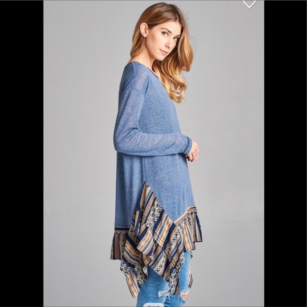 ☄️Boho tribal shark bite hem top - Picture 3 of 6